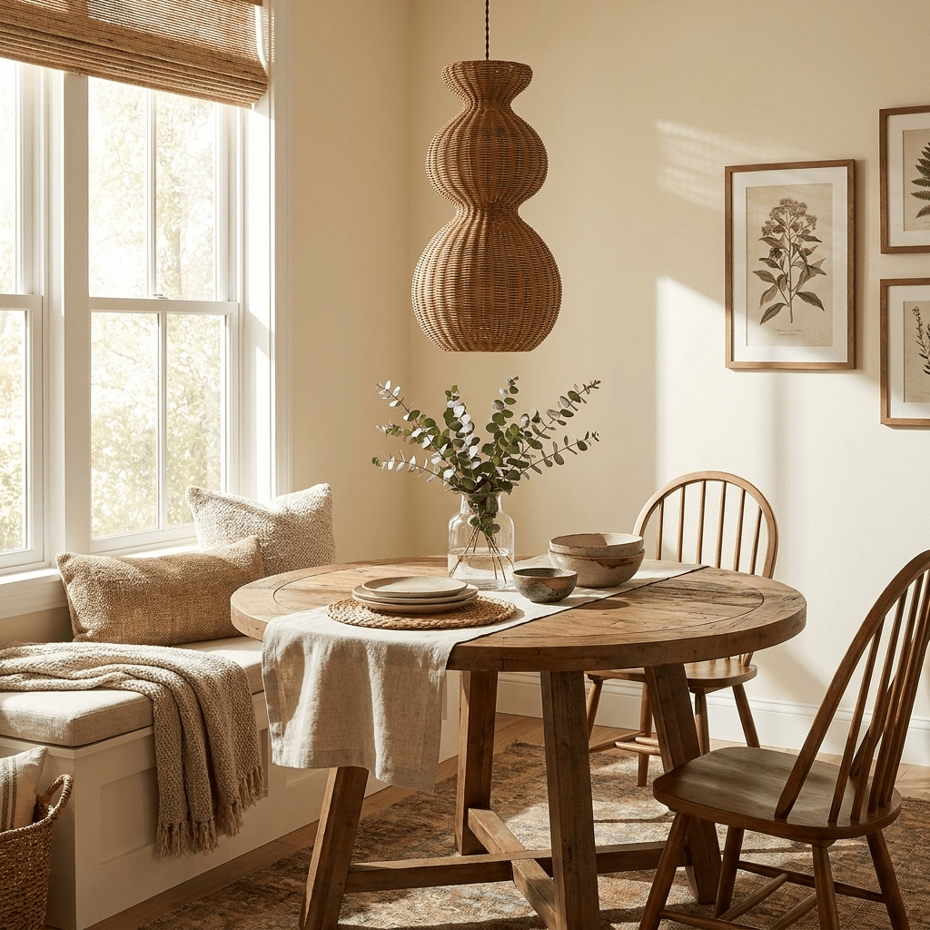 Rattan Pendant Light Dining Room — Pendant Light | Maison Monashee — view 11