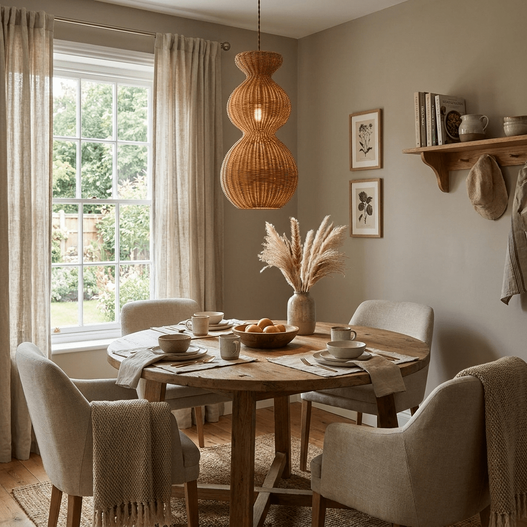 Rattan Pendant Light Dining Room — Pendant Light | Maison Monashee — view 10