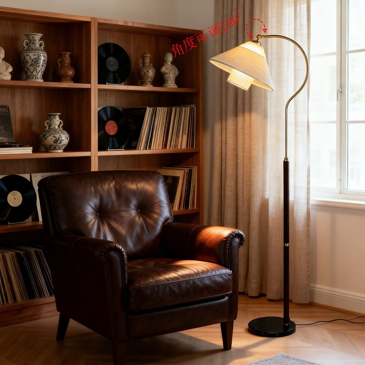 White Mid-Century Floor Lamp — Floor Lamp | Maison Monashee — view 6