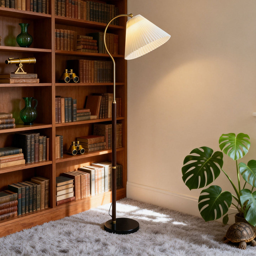 White Mid-Century Floor Lamp — Floor Lamp | Maison Monashee — view 7