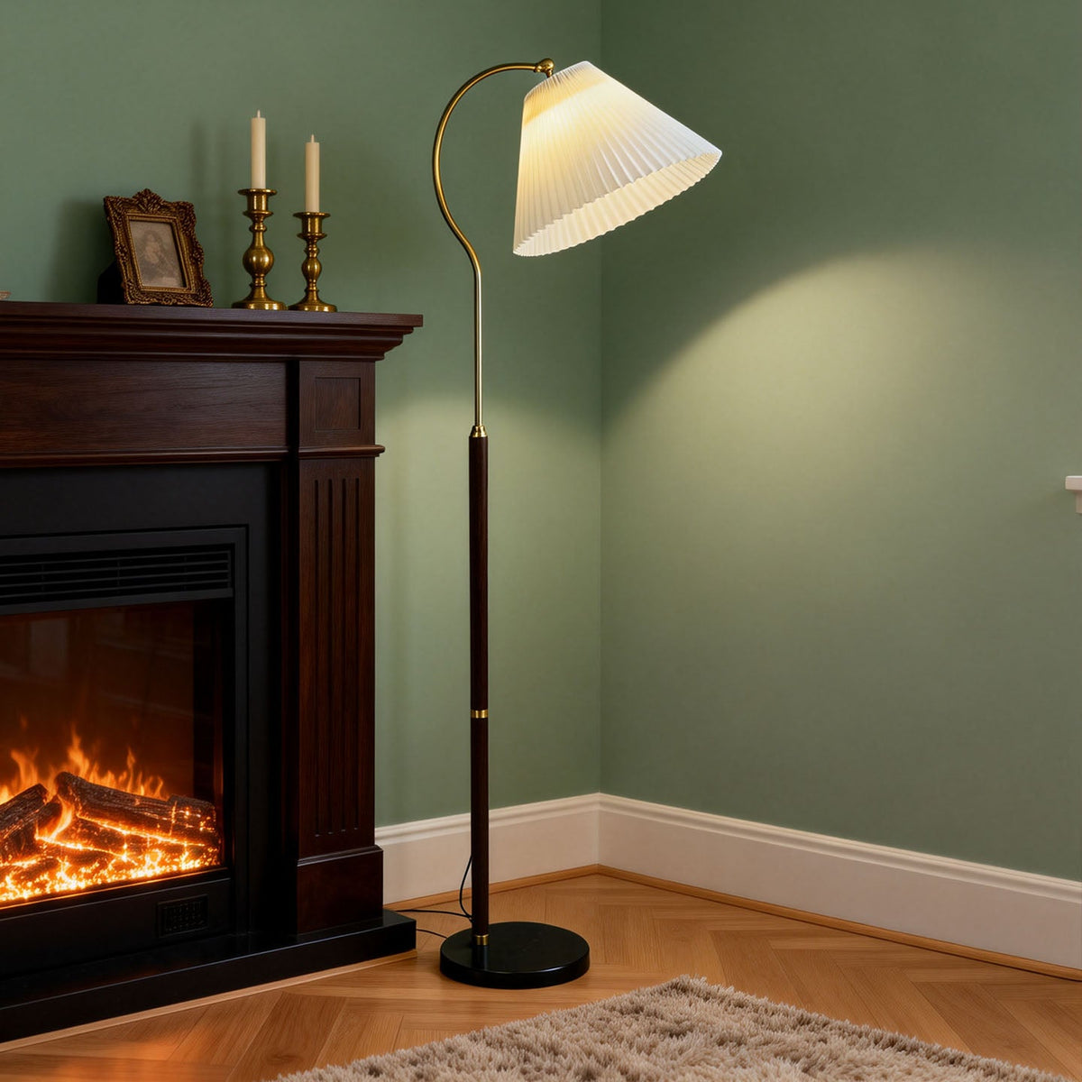 White Mid-Century Floor Lamp — Floor Lamp | Maison Monashee — view 9