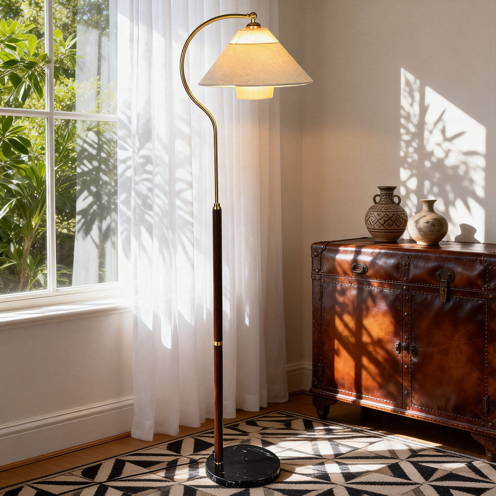 White Mid-Century Floor Lamp — Floor Lamp | Maison Monashee — view 10