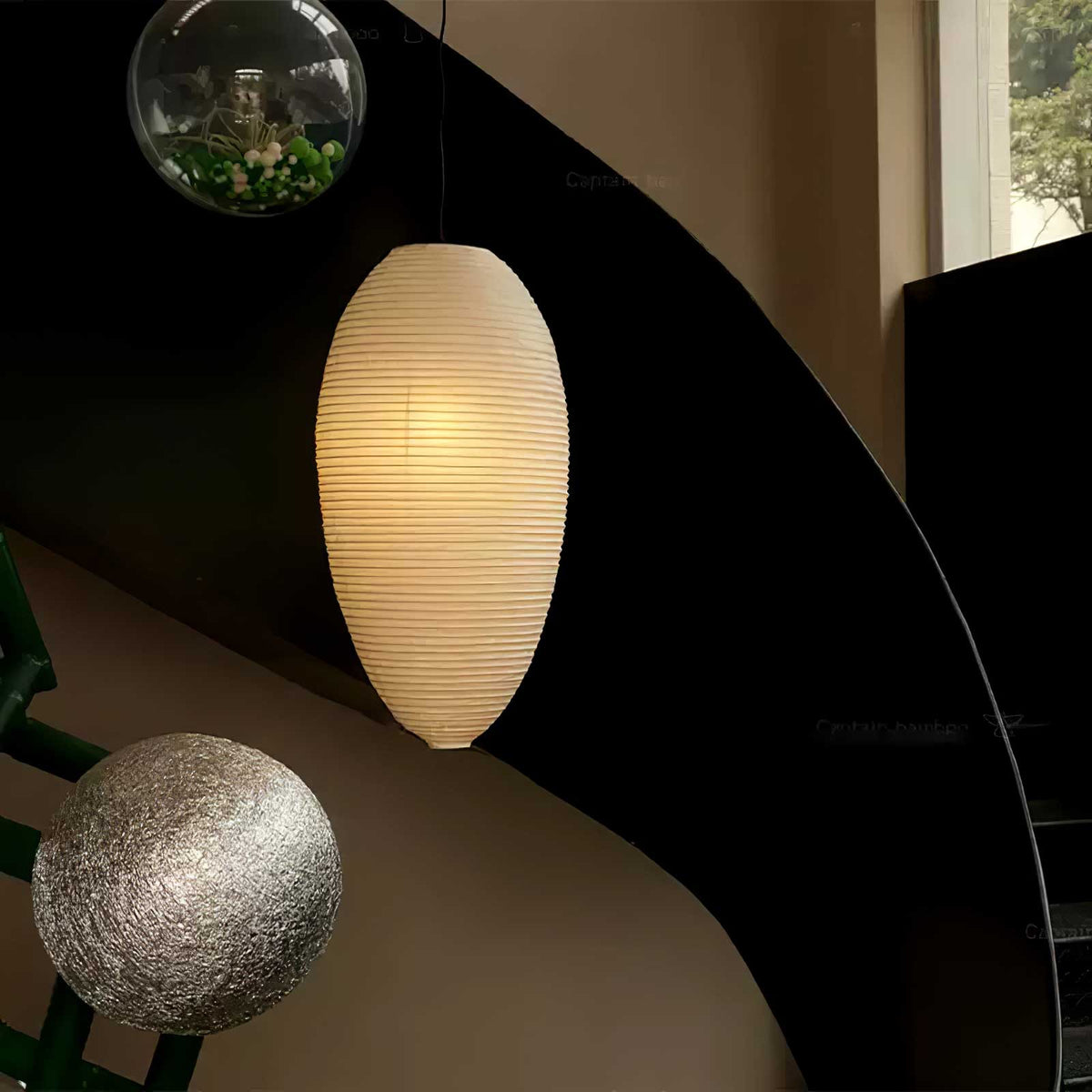 Japanese Paper Lantern Pendant Light — Pendant Light | Maison Monashee — view 26