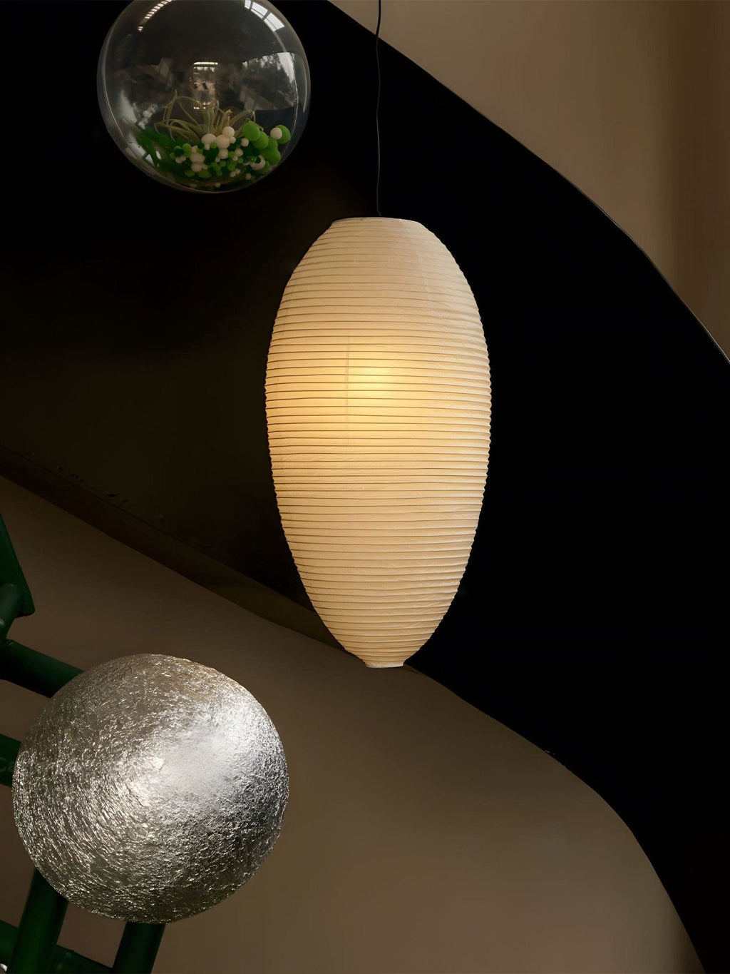 Japanese Paper Lantern Pendant Light — Pendant Light | Maison Monashee — view 7