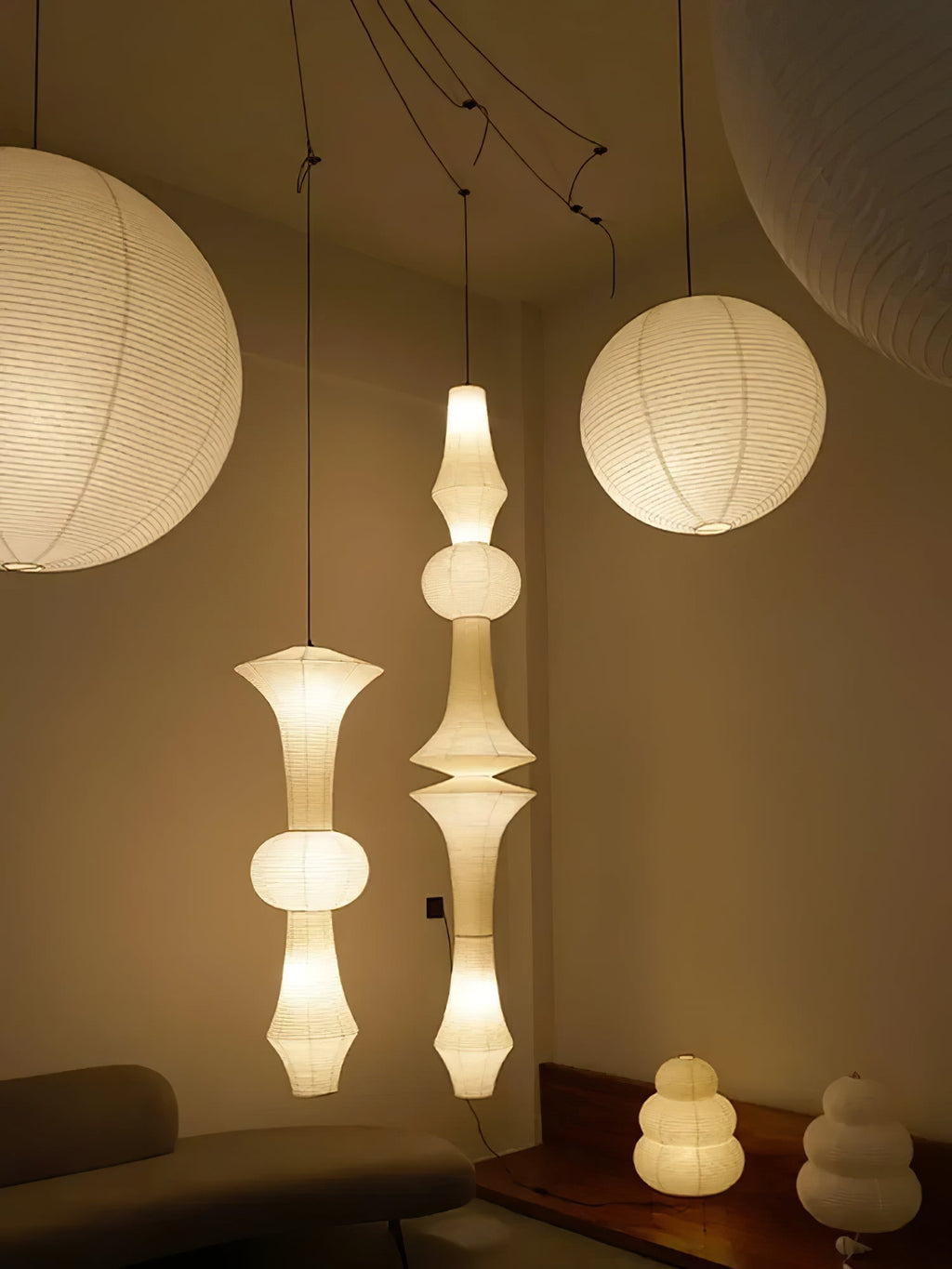 Paper Lantern Pendant Light Plug-In — Pendant Light | Maison Monashee — view 17