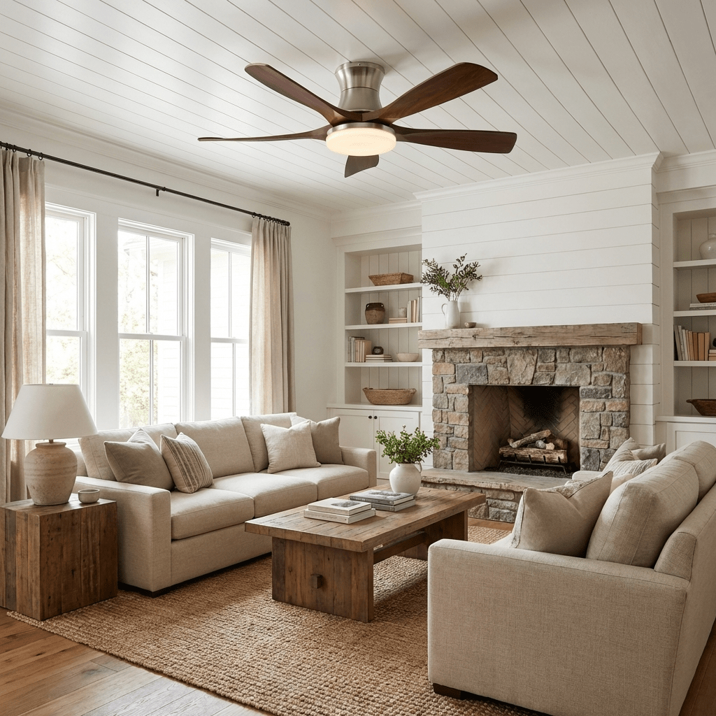 Large Modern Ceiling Fan with Light — Ceiling Fan | Maison Monashee — view 2