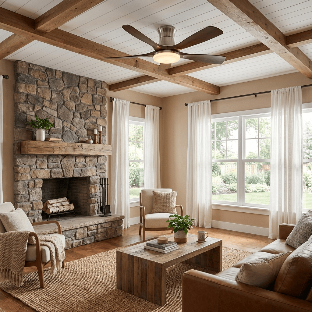 Large Modern Ceiling Fan with Light — Ceiling Fan | Maison Monashee — view 3