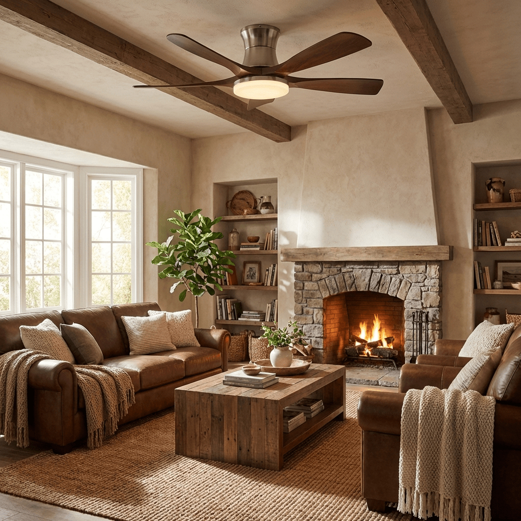 Large Modern Ceiling Fan with Light — Ceiling Fan | Maison Monashee — view 4
