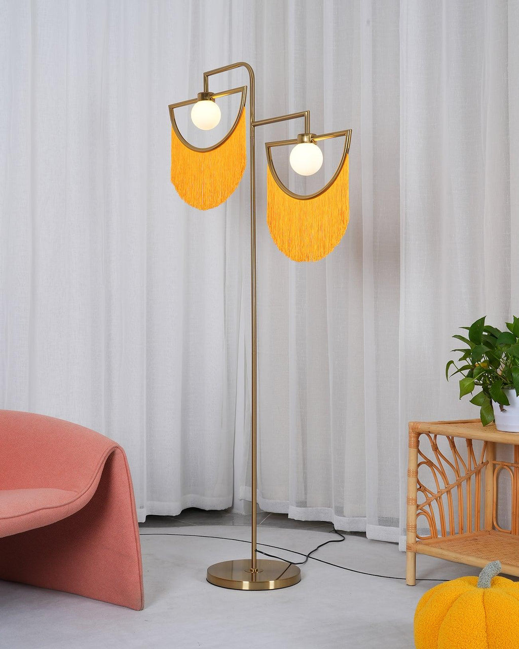 Gold Globe Floor Lamp — Floor Lamp | Maison Monashee — view 12