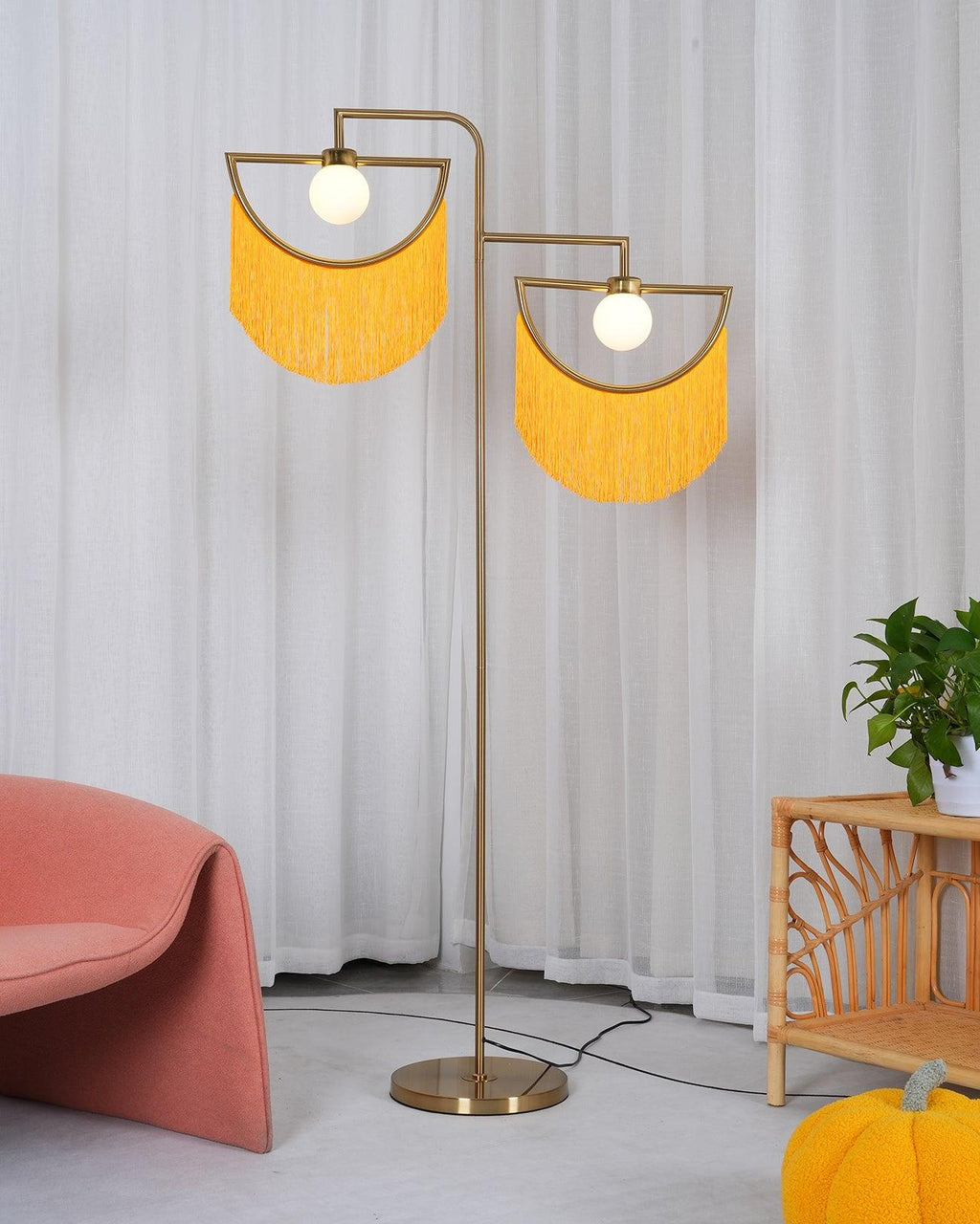 Gold Globe Floor Lamp — Floor Lamp | Maison Monashee — view 13