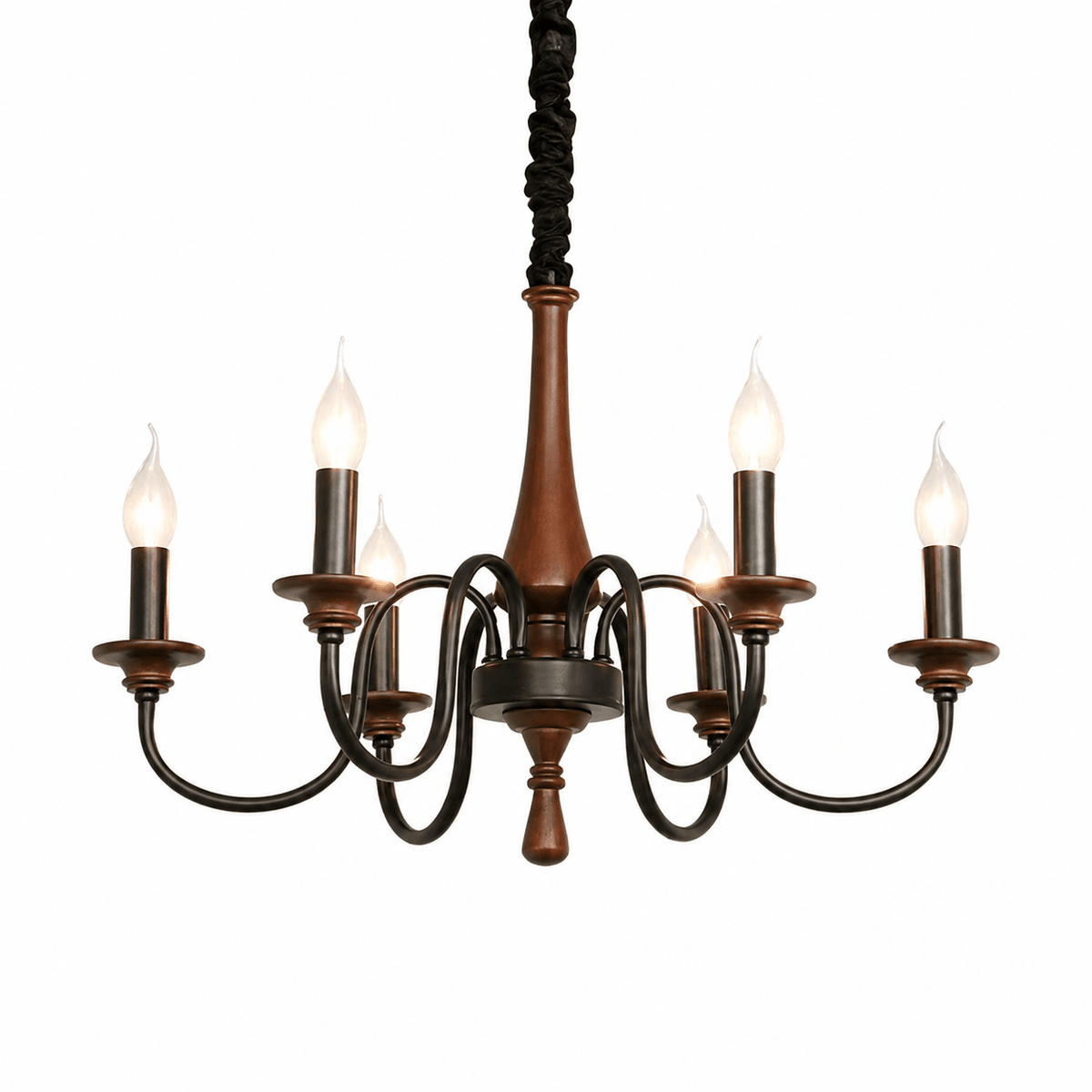 Wrought Iron Candle Chandelier — Chandelier | Maison Monashee — view 11