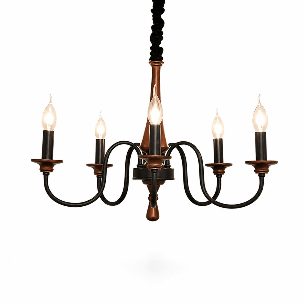 Wrought Iron Candle Chandelier — Chandelier | Maison Monashee — view 13