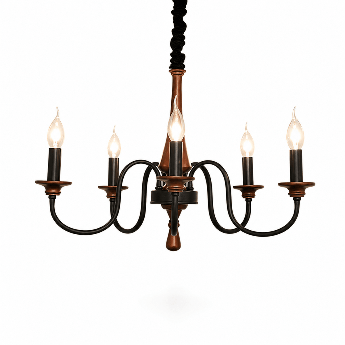 Wrought Iron Candle Chandelier — Chandelier | Maison Monashee — view 13