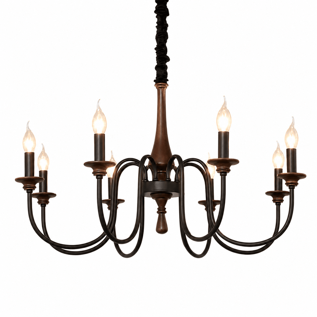 Wrought Iron Candle Chandelier — Chandelier | Maison Monashee — view 12