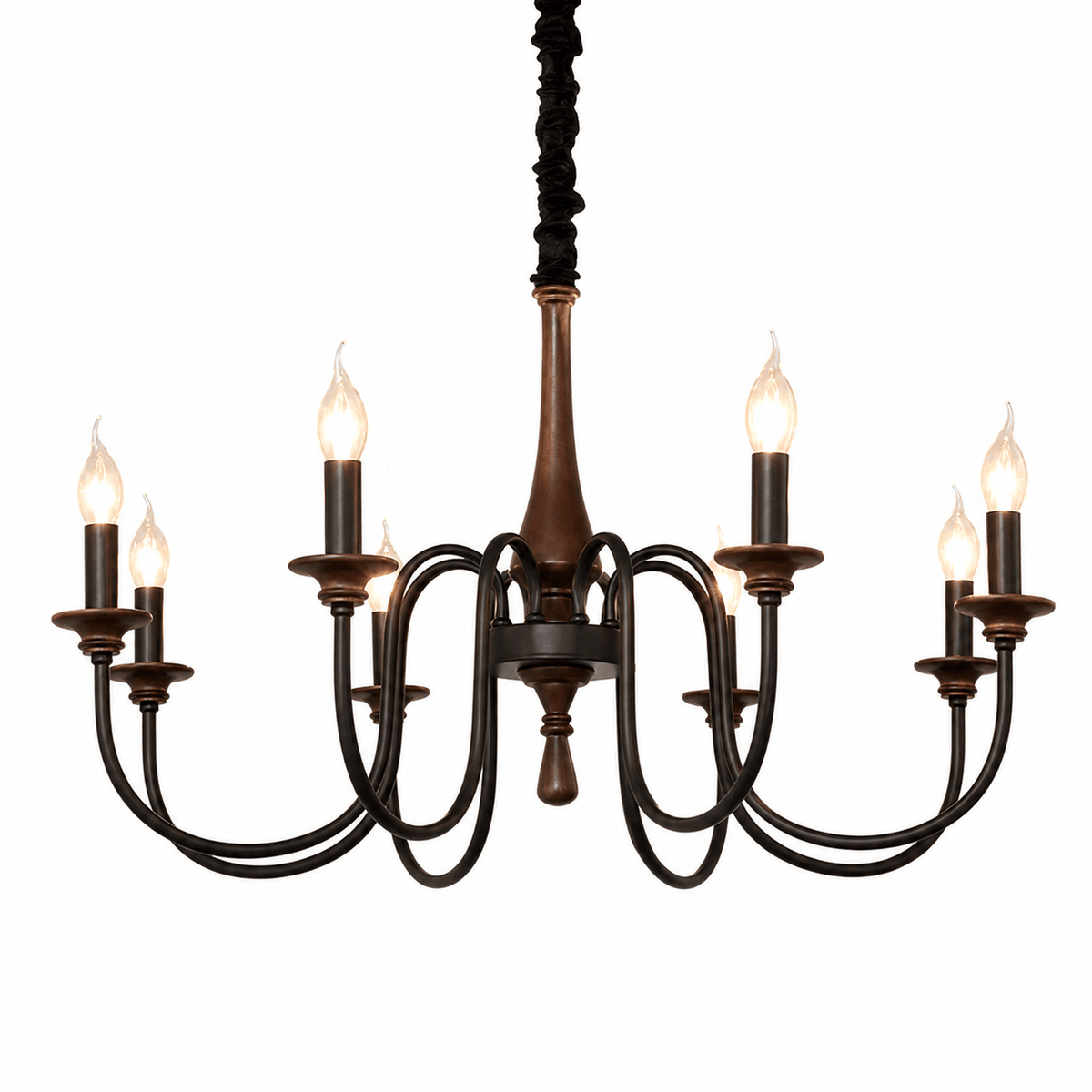 Wrought Iron Candle Chandelier — Chandelier | Maison Monashee — view 12