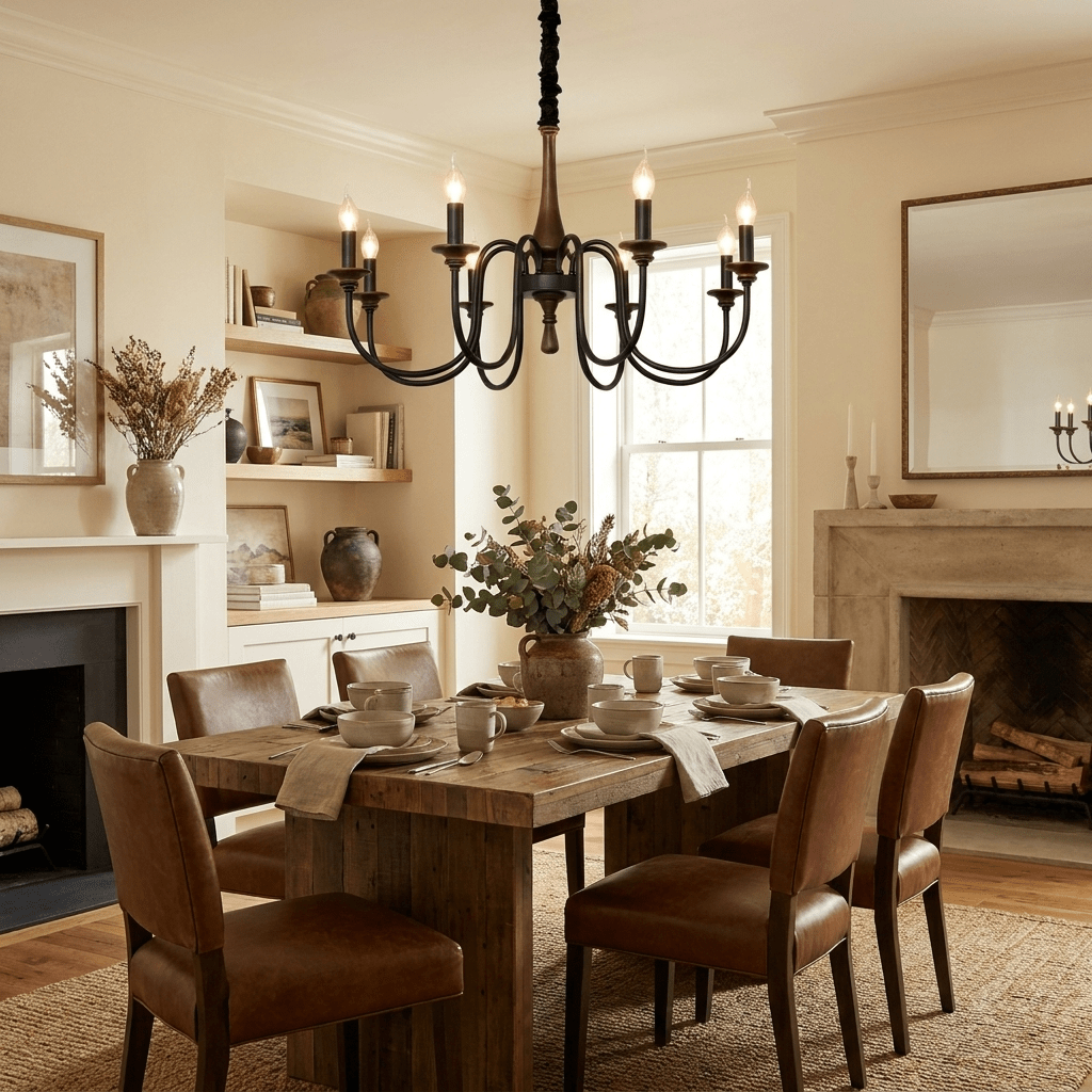 Wrought Iron Candle Chandelier — Chandelier | Maison Monashee — view 5