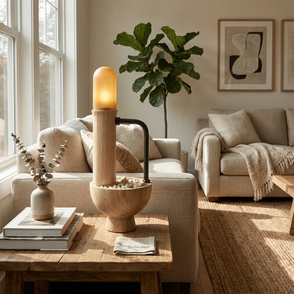 Wood Column Table Lamp — Table Lamp | Maison Monashee — view 2