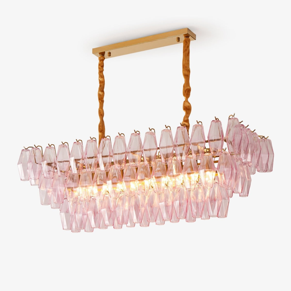 Gold Rectangular Crystal Chandelier — Chandelier | Maison Monashee