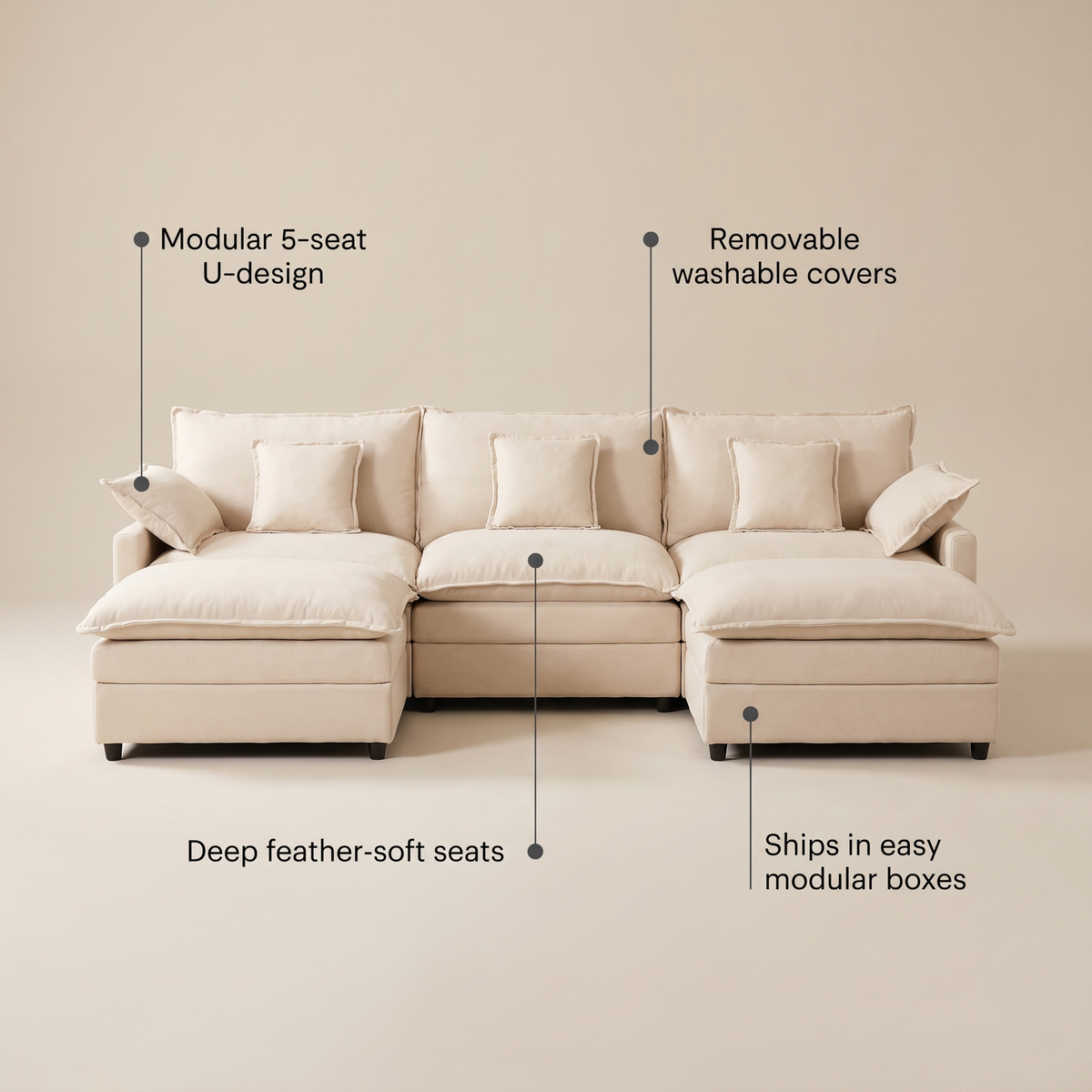 Cream Cloud Couch