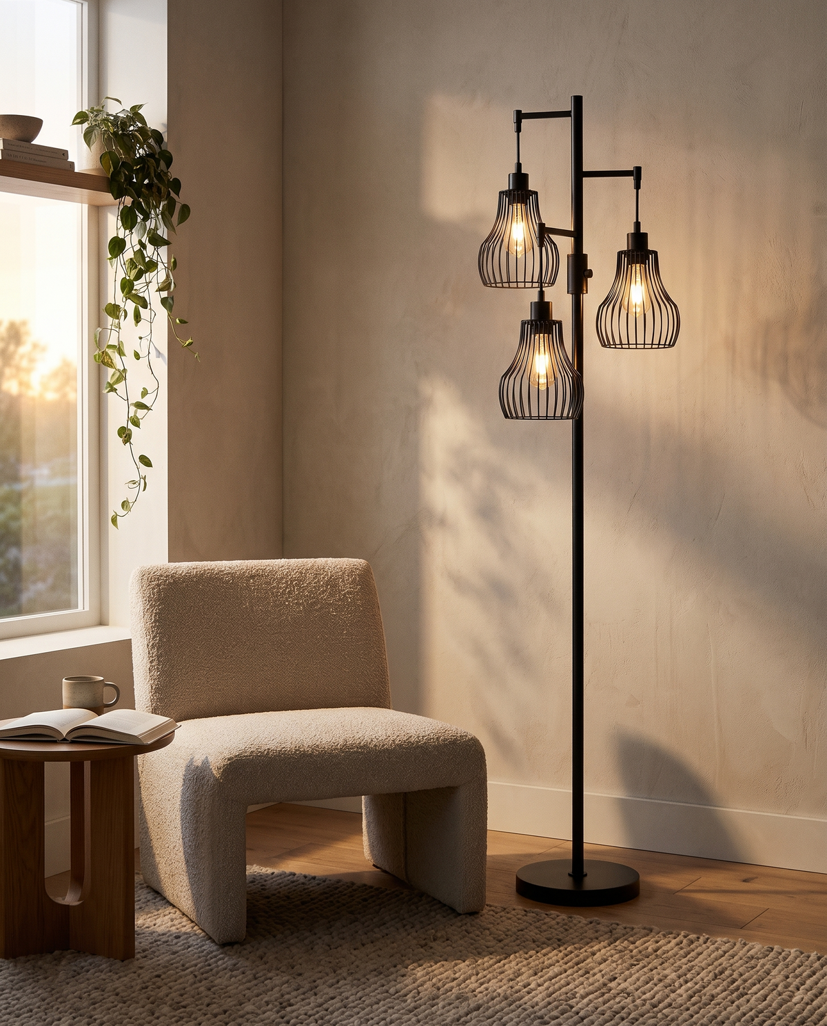 Industrial 3-Light Floor Lamp