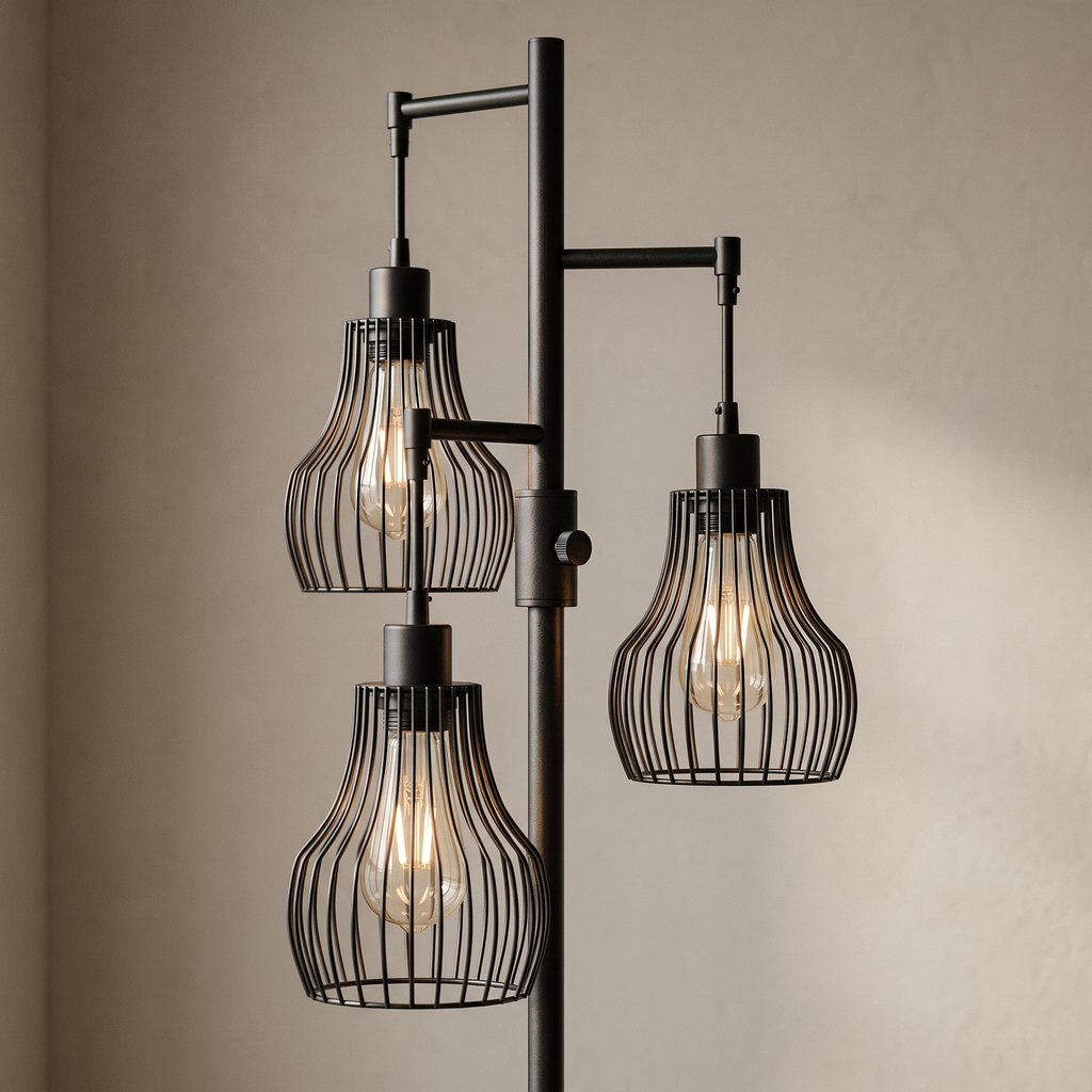 Industrial 3-Light Floor Lamp