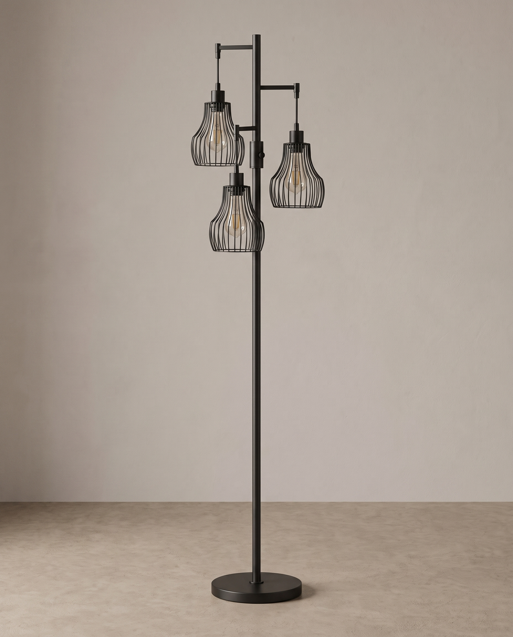 Industrial 3-Light Floor Lamp