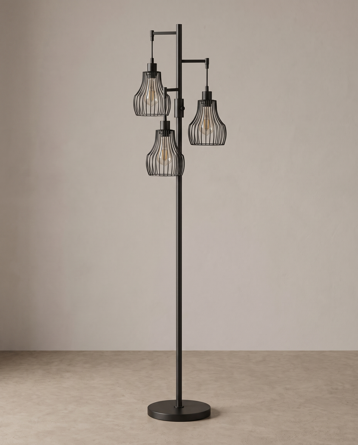 Industrial 3-Light Floor Lamp