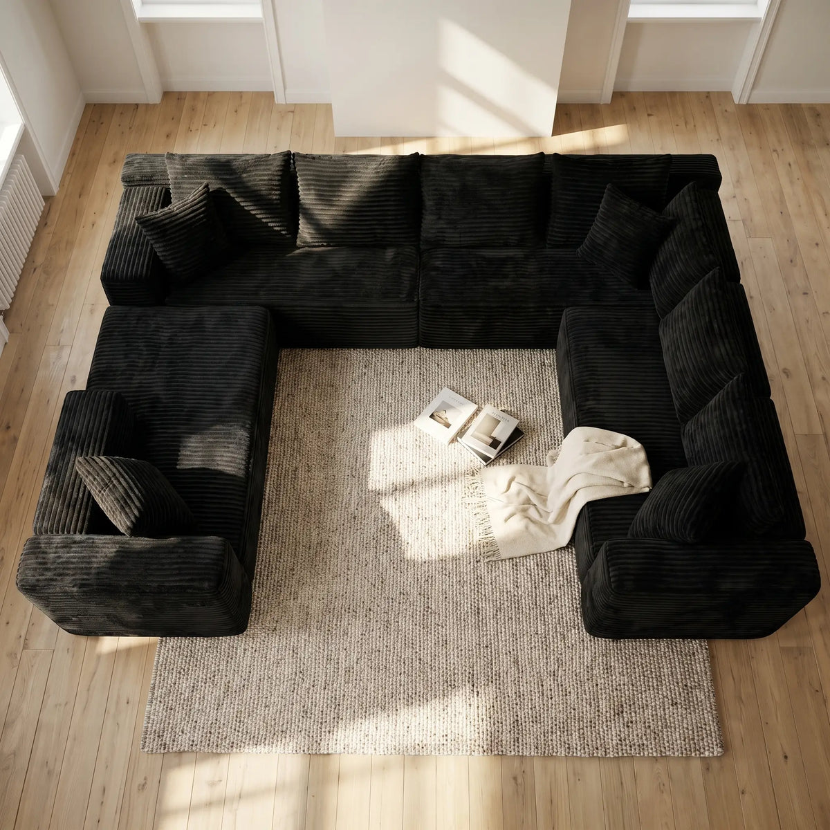 U-shaped boneless couch