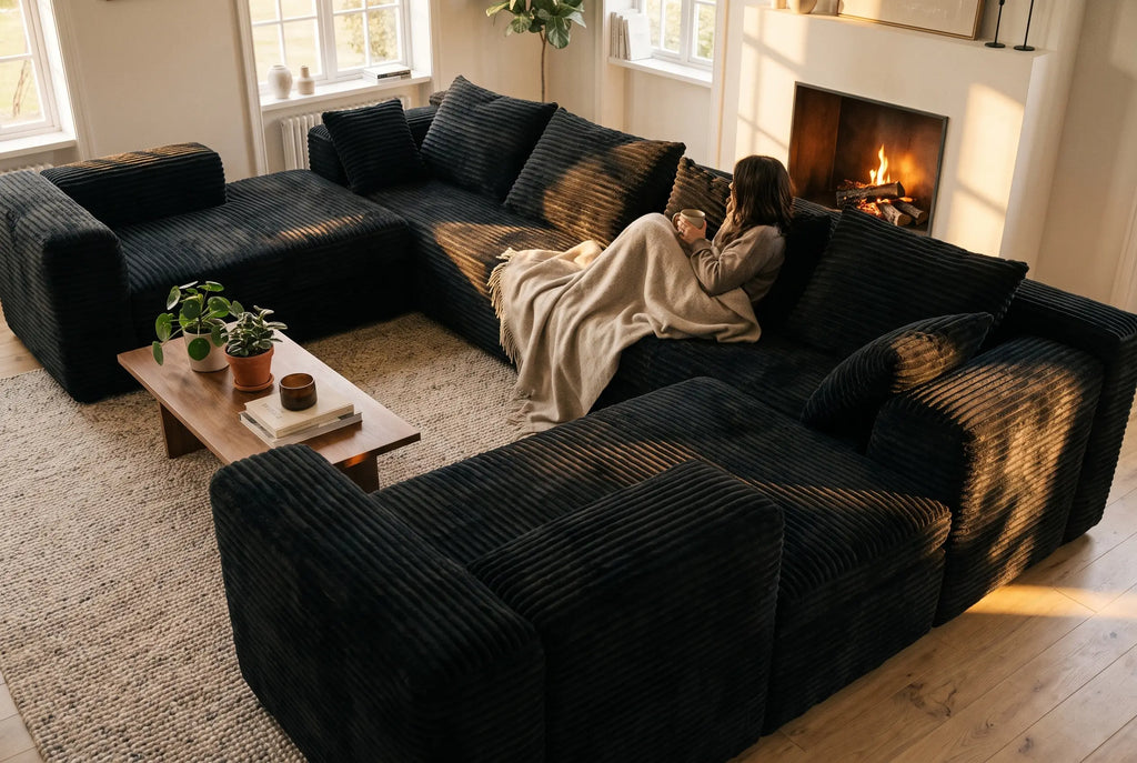 U-shaped boneless couch