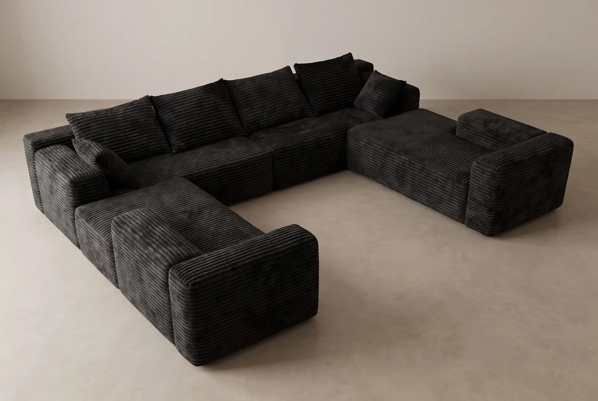 U-shaped boneless couch