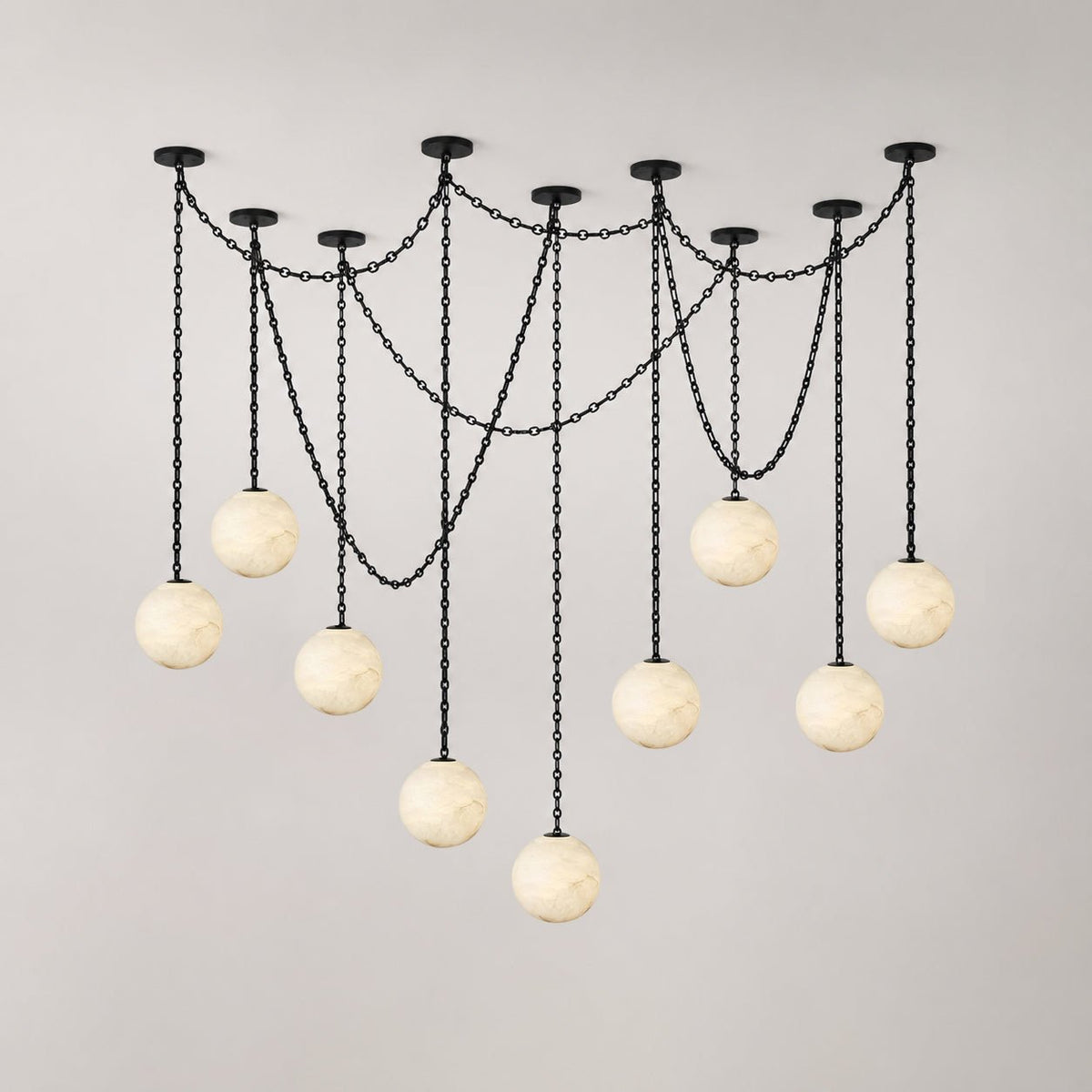 Industrial Orb Chandelier — Chandelier | Maison Monashee — view 9