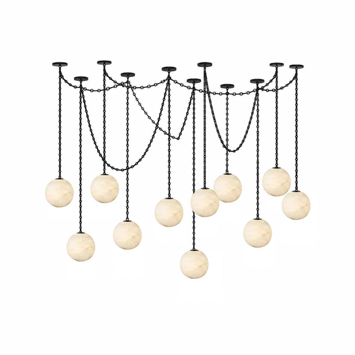 Industrial Orb Chandelier — Chandelier | Maison Monashee — view 12