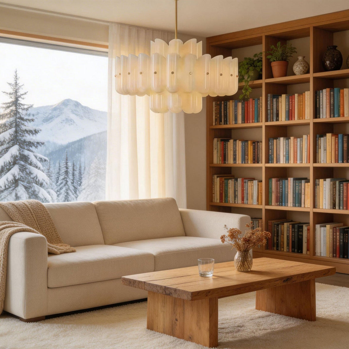 Fluted Glass Chandelier — Chandelier | Maison Monashee — view 2