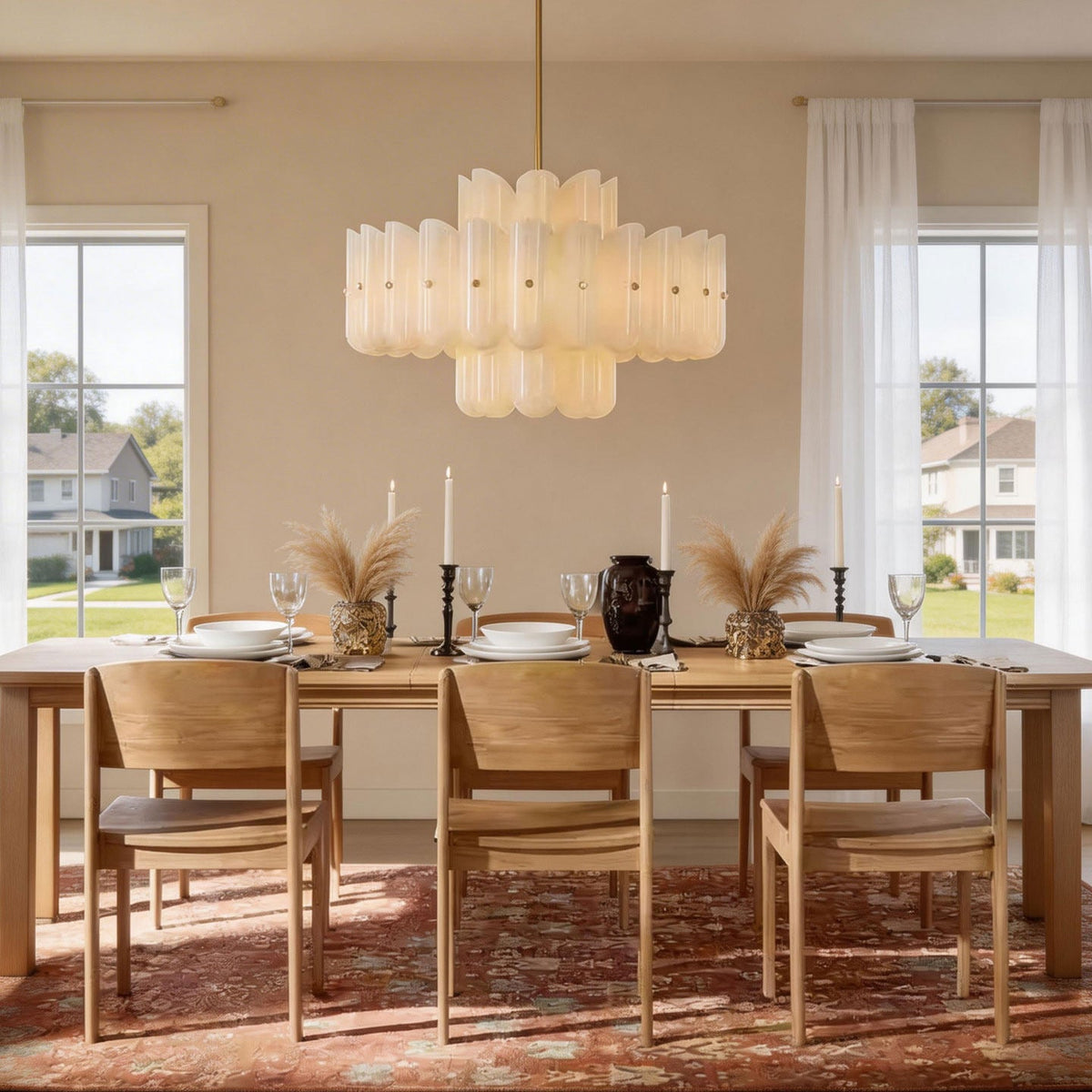 Fluted Glass Chandelier — Chandelier | Maison Monashee — view 10